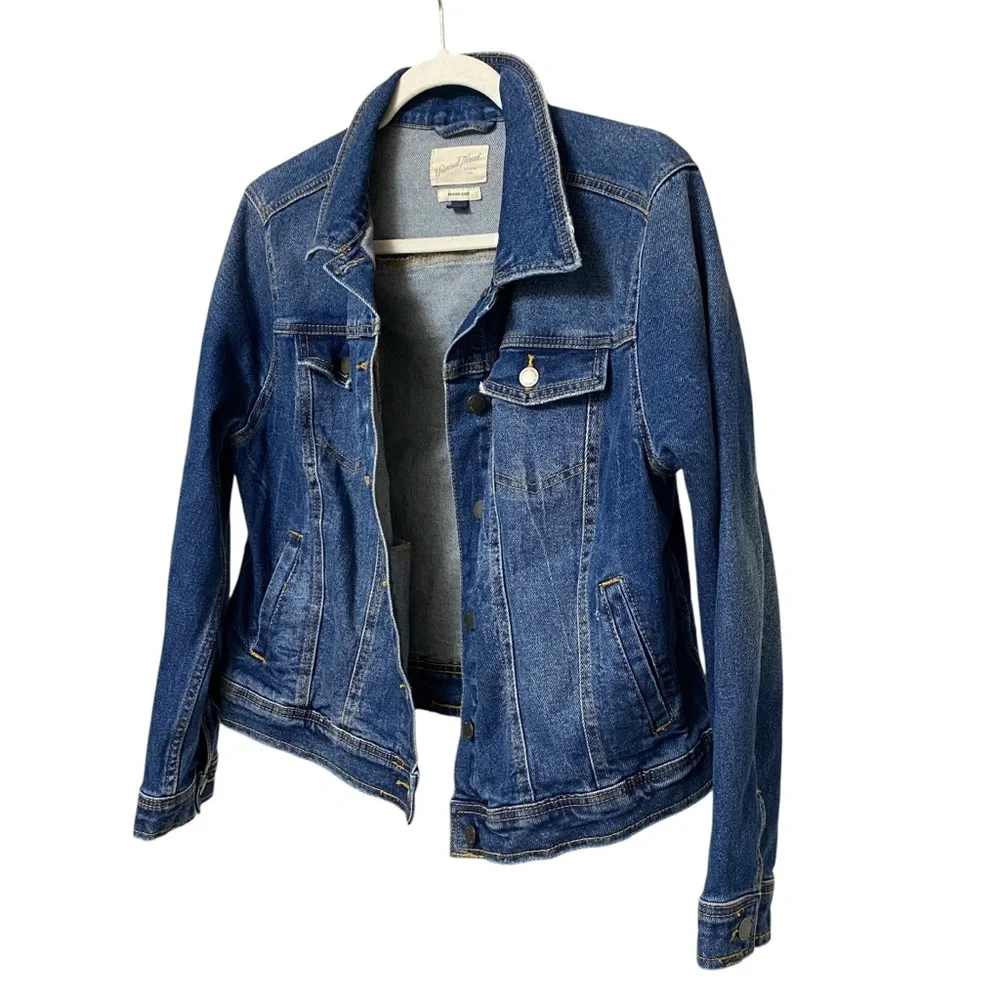 Universal Thread Freeborn Jacket button up Spring dark denim Jean jacket size X - Picture 6 of 12